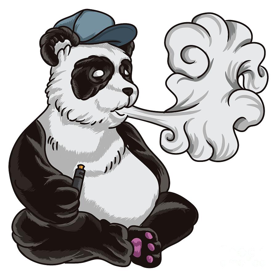 Панда курит вейп