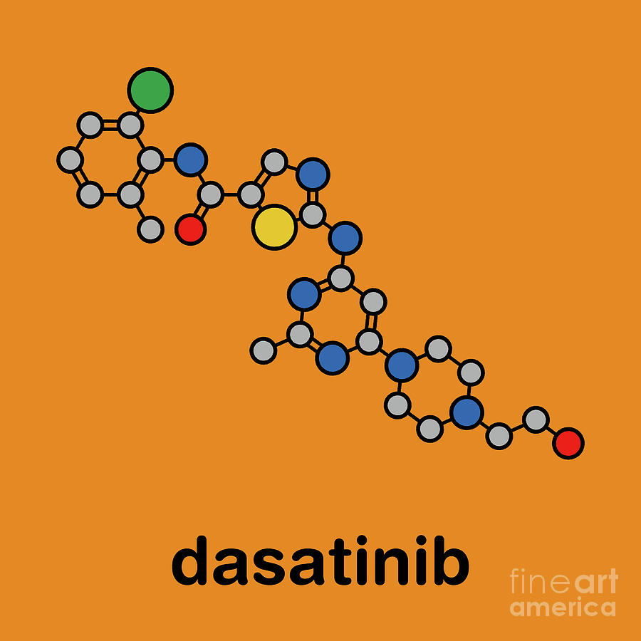 Dasatinib Cancer Drug Molecule By Science Photo Library