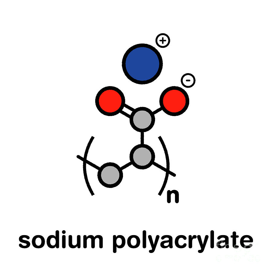 Sodium Polyacrylate Polymer Chemical Structure By Science Photo Library