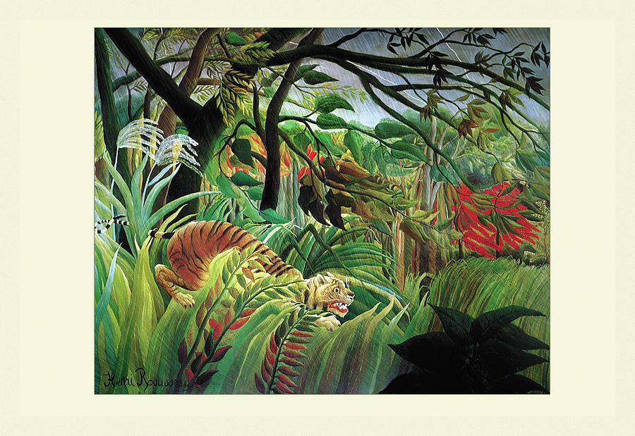 Tiger In A Tropical Storm Painting By Henri Rousseau Fine Art America