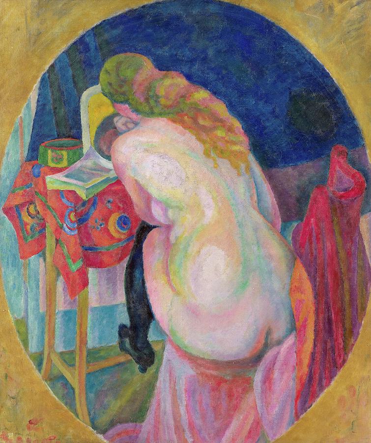 Nude Woman Reading Painting By Robert Delaunay Fine Art America