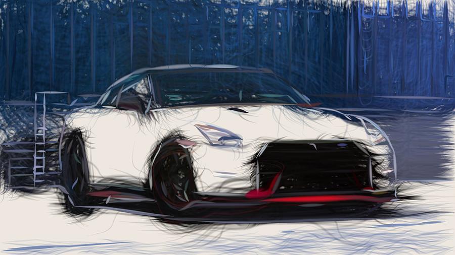 Nissan Gt R Draw Digital Art By Carstoon Concept Fine Art America