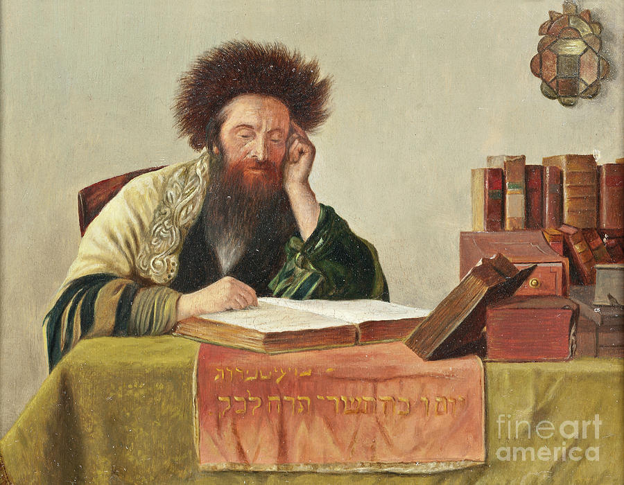 A Rabbi Reading The Talmud Painting By Isidor Kaufmann Fine Art America