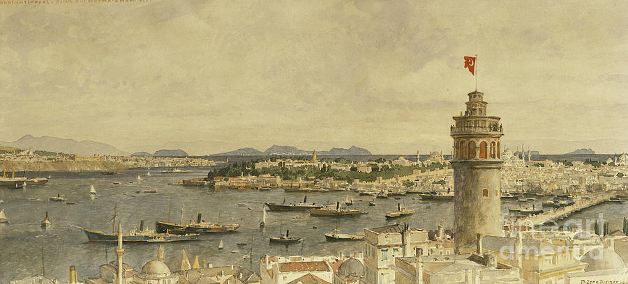 A View Of Constantinople From Marmarameer Painting By Michael Zeno