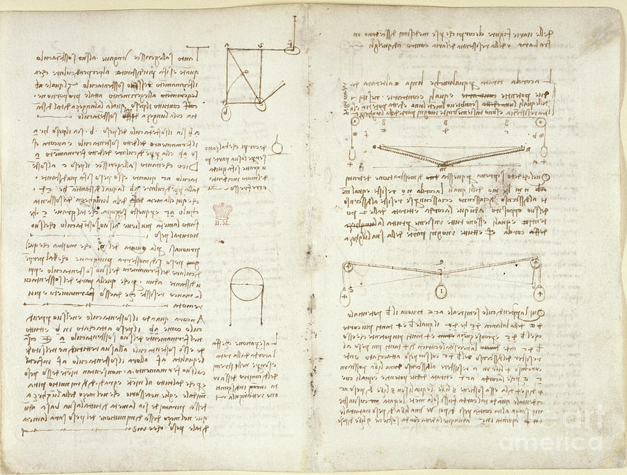 Arundel 263 F 11v F 4 Notes And Diagrams On Mechanics From Codex