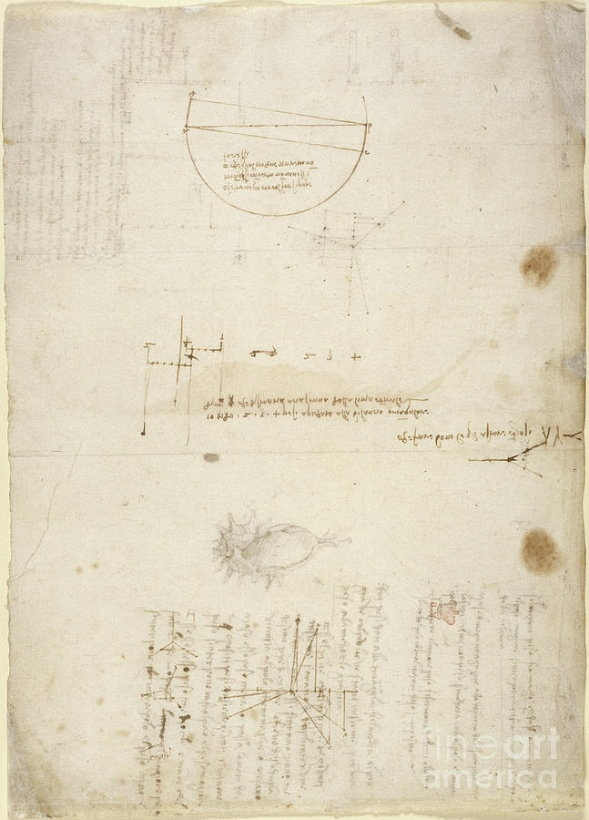 Arundel F V Notes And Diagrams On Mechanics From Codex Arundel