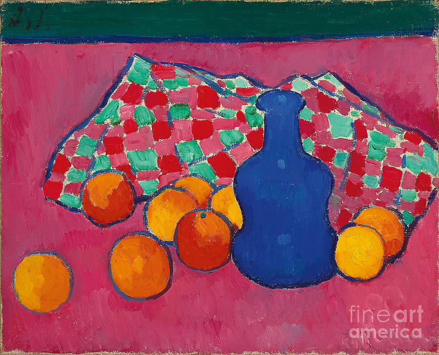 Blue Vase With Oranges 1907 Painting By Alexej Von Jawlensky Fine