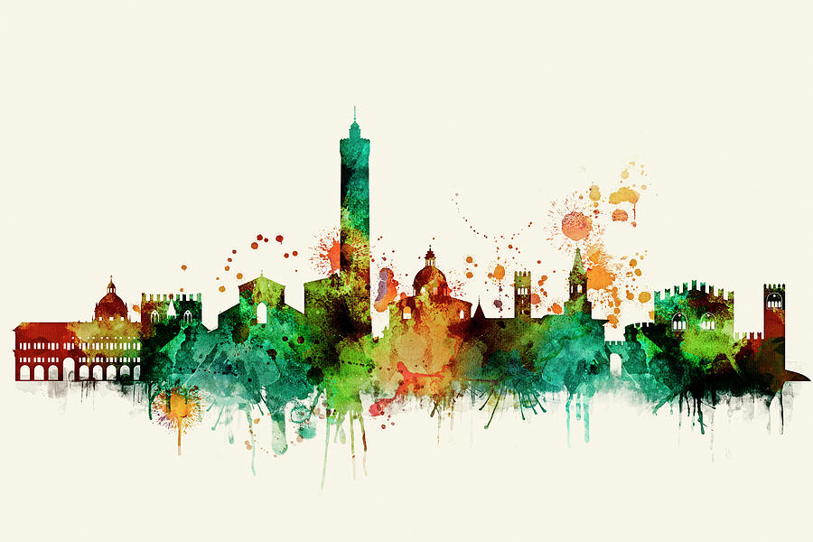 Bologna City Skyline Digital Art By Dim Dom Pixels