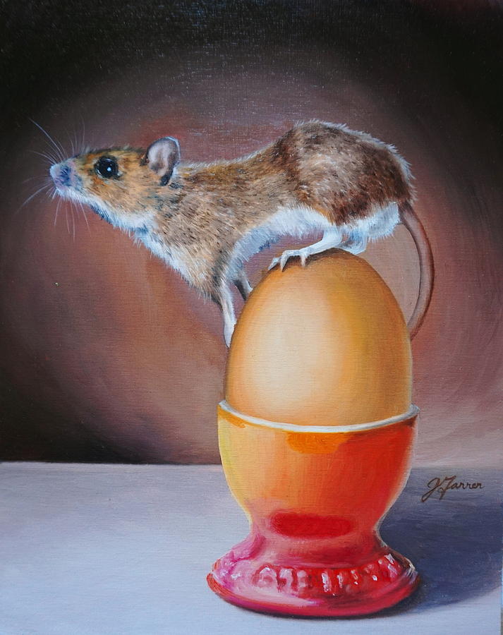 Breakfast Mouse X Oil On Board Painting By Jayne Farrer Fine Art