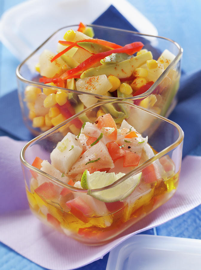 Ceviche De Poisson Et Salade Exotique Fish Ceviche And Exotic Salad