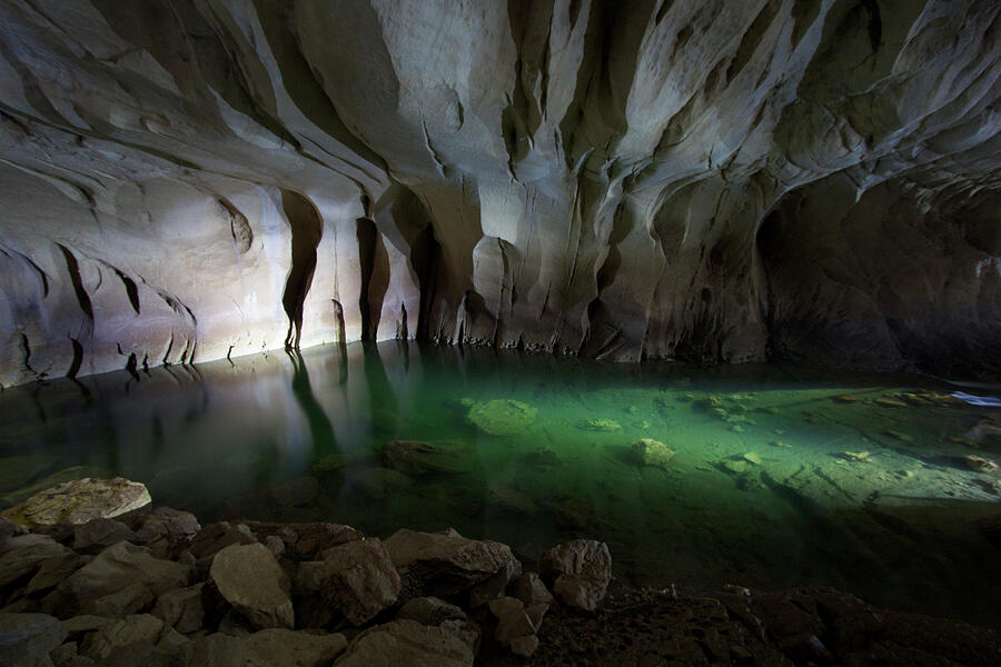 Clearwater River In Clearwater Cave Gunung Mulu National Photograph By