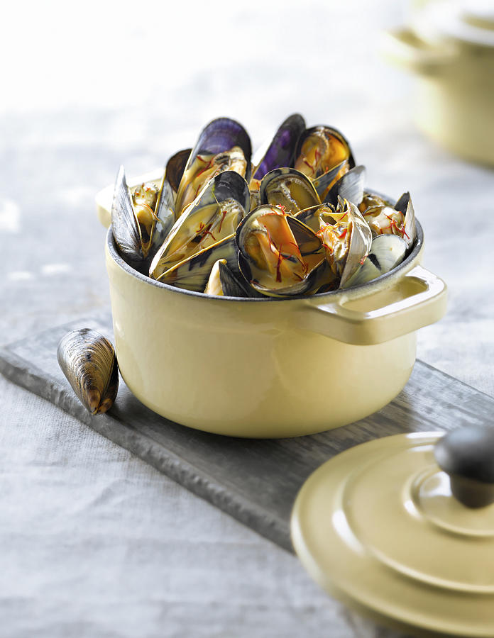 Cocotte De Moules Au Safran Casserole Dish Of Mussels With Saffron