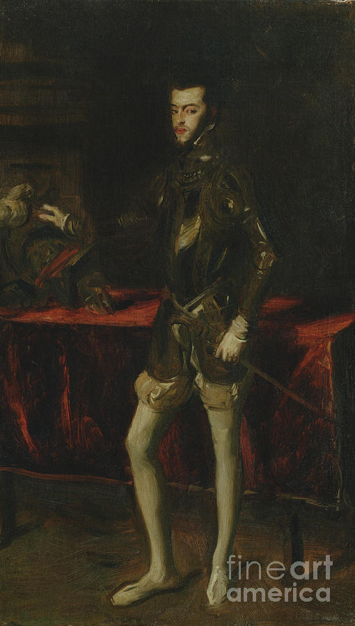 Copy After Titian S Portrait Of Philip II Painting By John Singer