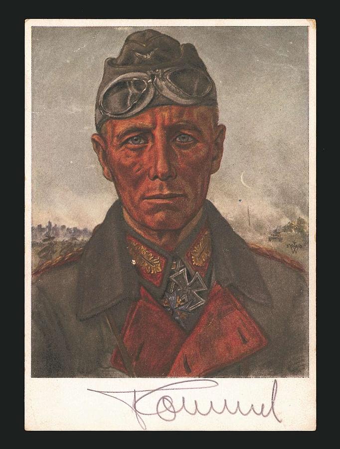 Erwin Rommel Signed Postcard Photograph By Redemption Road Pixels