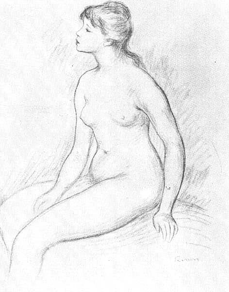 Female Nude Seated Painting By Pierre Auguste Renoir Fine Art America