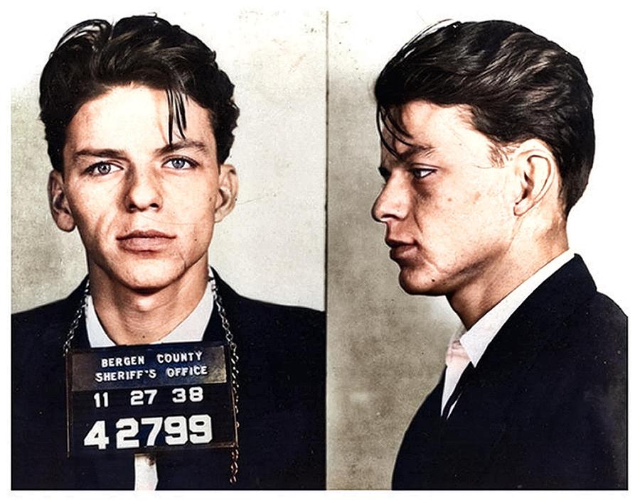 Frank Sinatra Mugshot 2 Colorized By Ahmet Asar Painting By Ahmet Asar