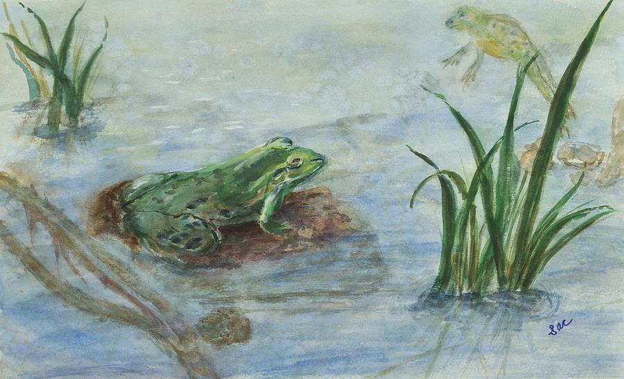 Frog Fun Painting By Shirley Crawley Fine Art America