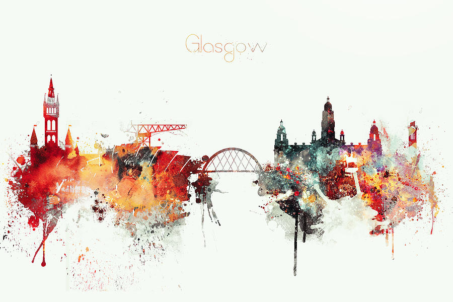 Glasgow City Skyline Digital Art By Dim Dom Fine Art America