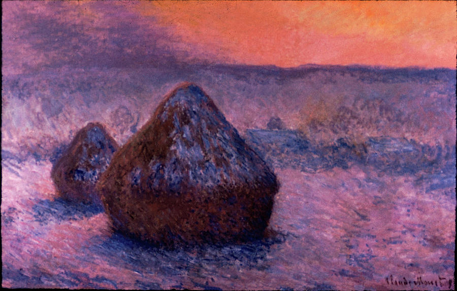 Haystacks Setting Sun By Monet Painting By Artist Claude Monet Pixels