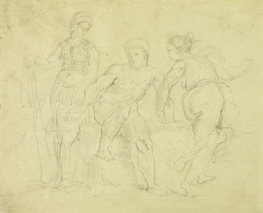 Hercules Between Virtue And Vice By Eugene Delacroix