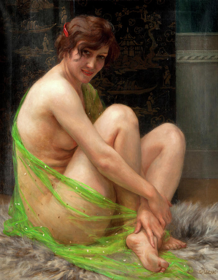 Lazy Woman Painting By Guillaume Seignac Fine Art America