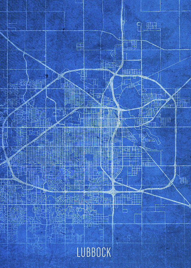 Lubbock Texas City Street Map Blueprints Mixed Media By Design Turnpike