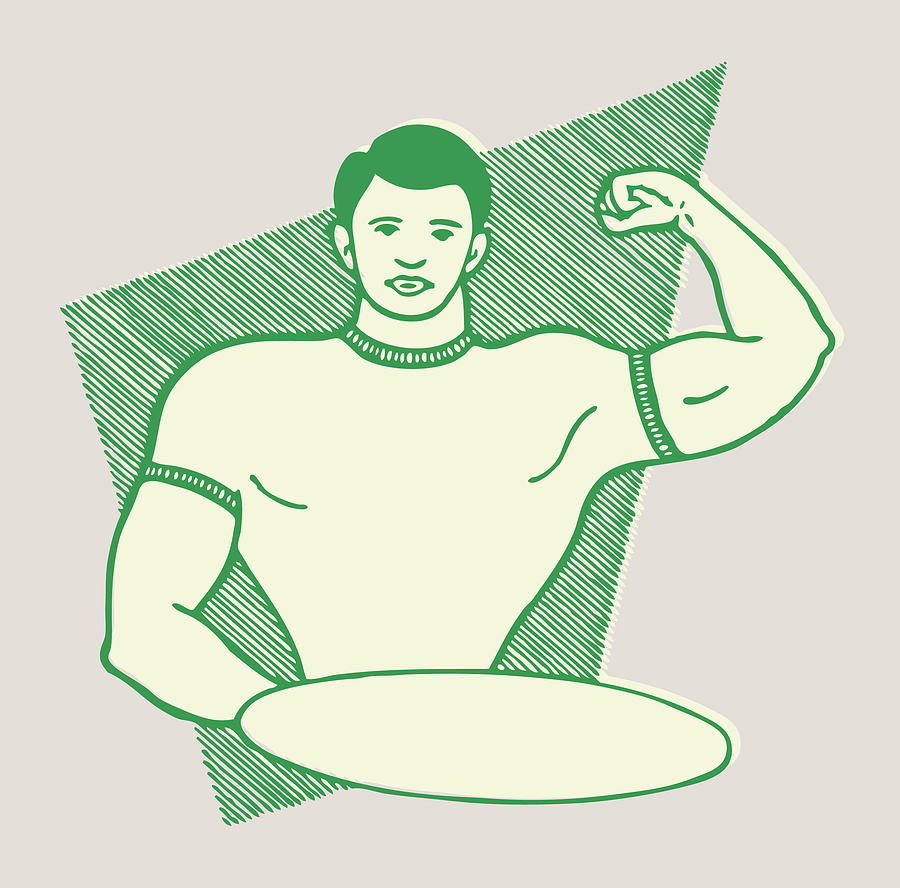 Man Flexing Biceps Drawing By CSA Images Pixels