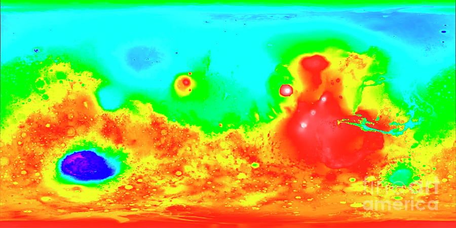 Martian Topography Photograph By Nasa Science Photo Library Fine Art