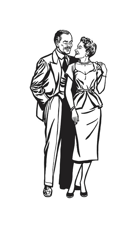 Mature Couple Drawing By CSA Images Fine Art America