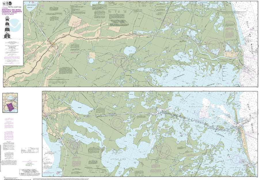 Nautical Chart 11365 Barataria Bayou Lafourche Waterways Intracoastal