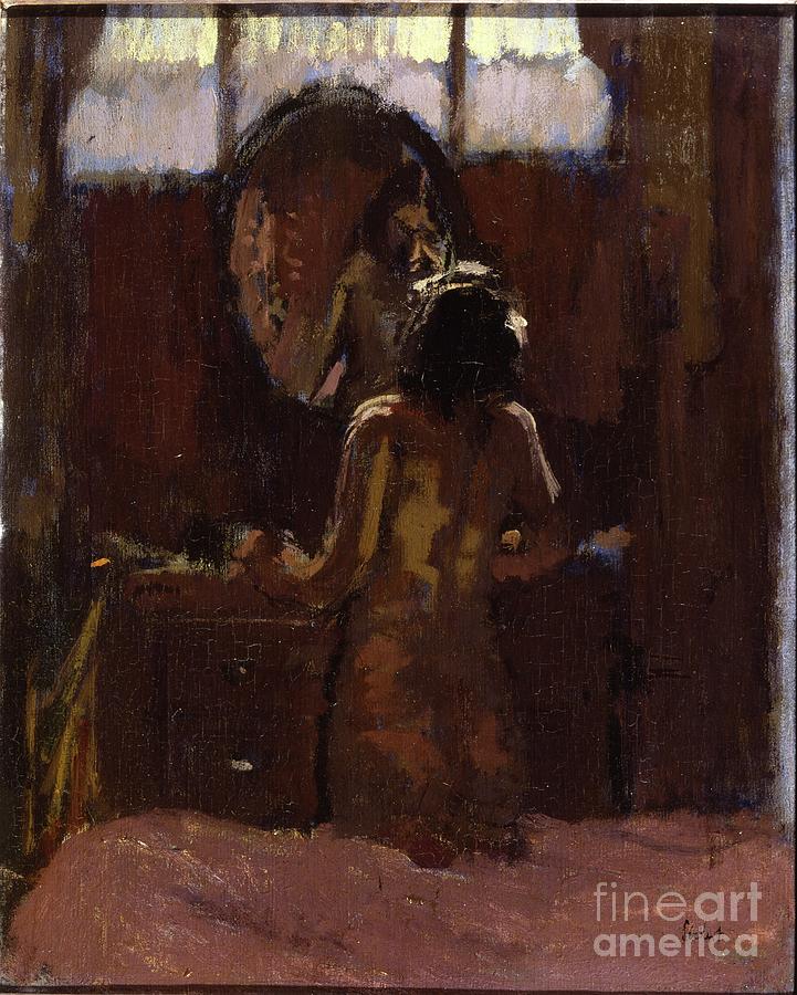 Nude Before A Mirror Mornington Crescent Painting By Walter Richard