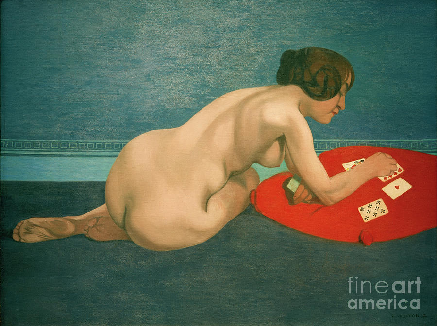 Nude Playing Solitaire AKG640788 Painting By Felix Vallotton Pixels