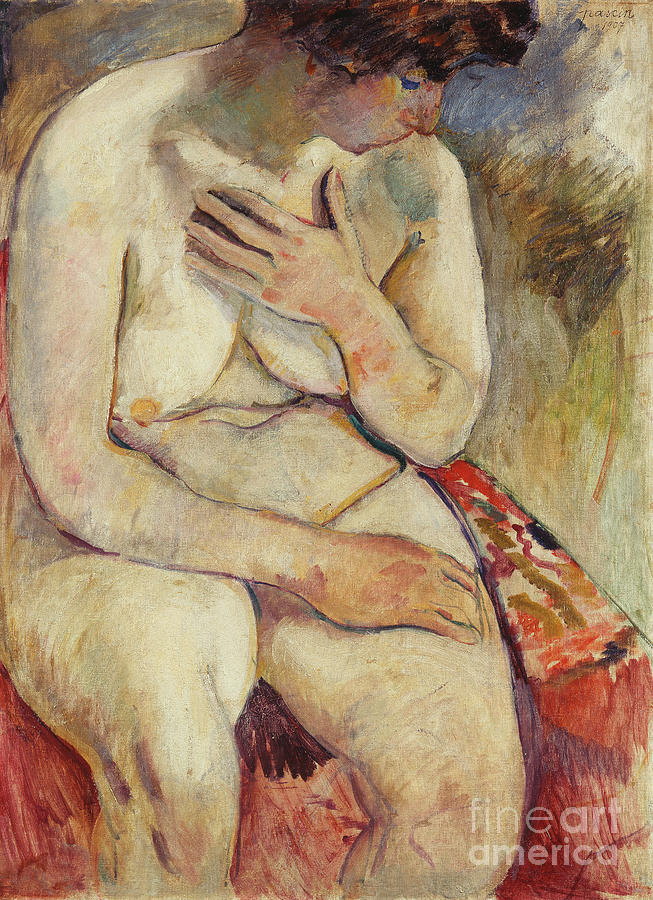 Nude Sitting Nu Assis 1907 Painting By Jules Pascin Fine Art America