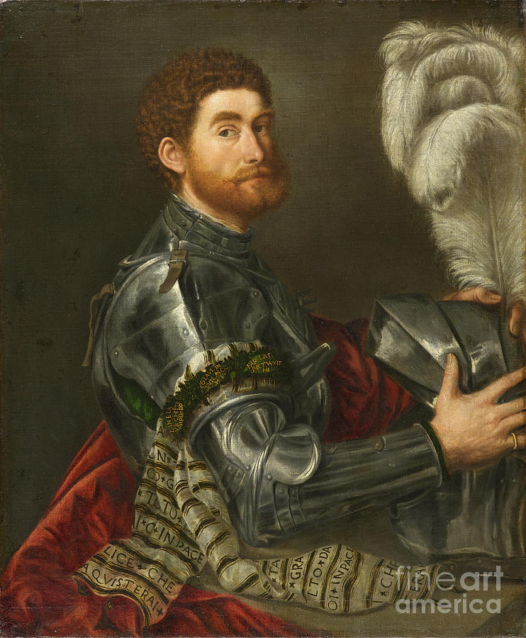 Portrait Of A Man In Armour C 1535 1540 Painting By Paris Bordone