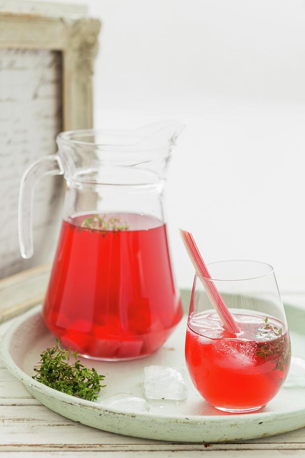 Rhubarb Iced Tea In A Glass And A Jug Photograph By Aniko Takacs Fine