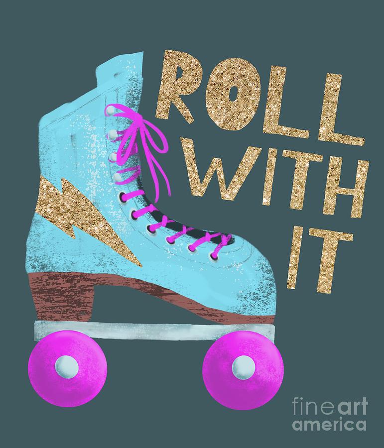 Roll With It Vintage Roller Skate Digital Art By Namibear