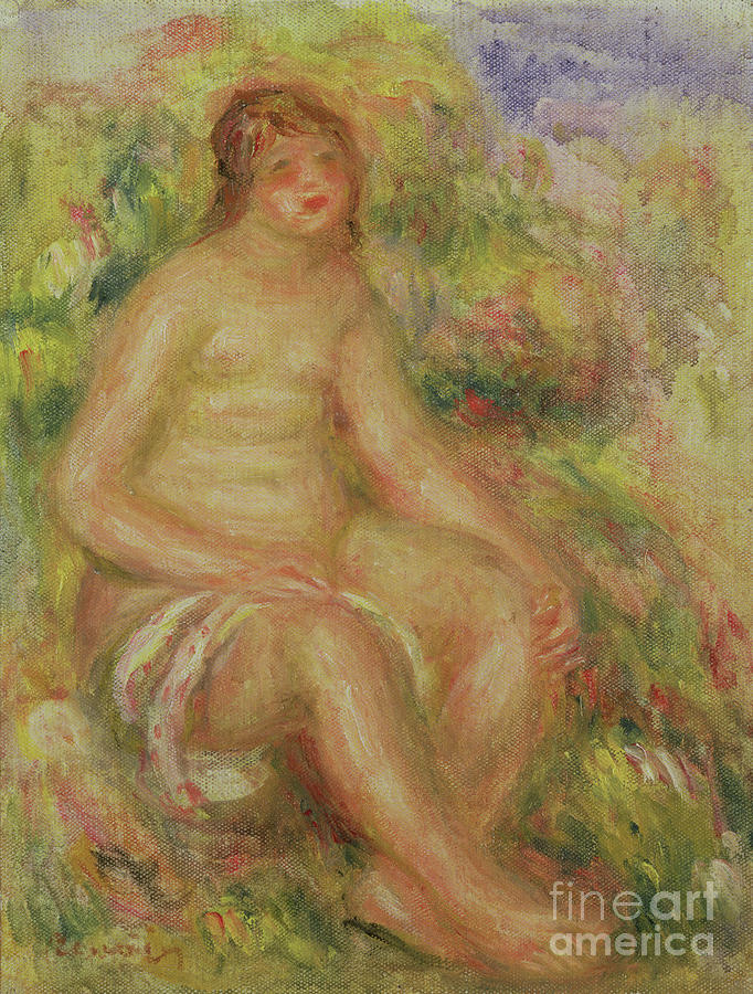 Seated Nude In Landscape 1918 Painting By Pierre Auguste Renoir Fine