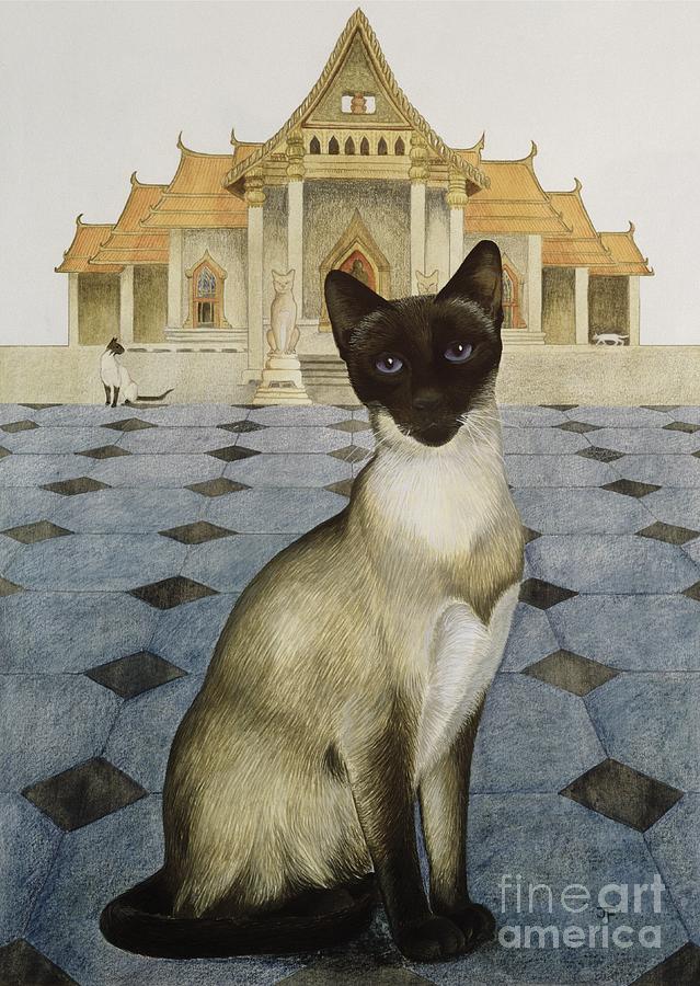 Siamese Painting By Joan Freestone Fine Art America