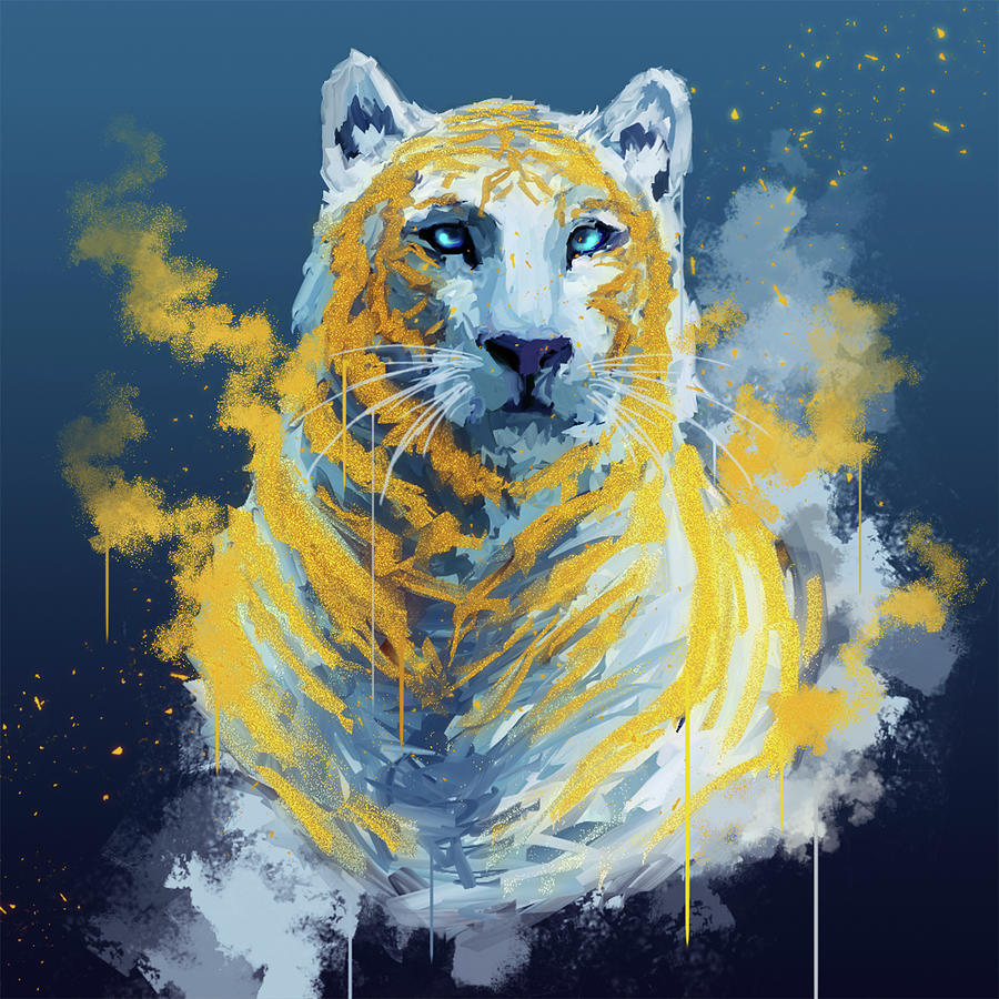 Золотистый тигр арт