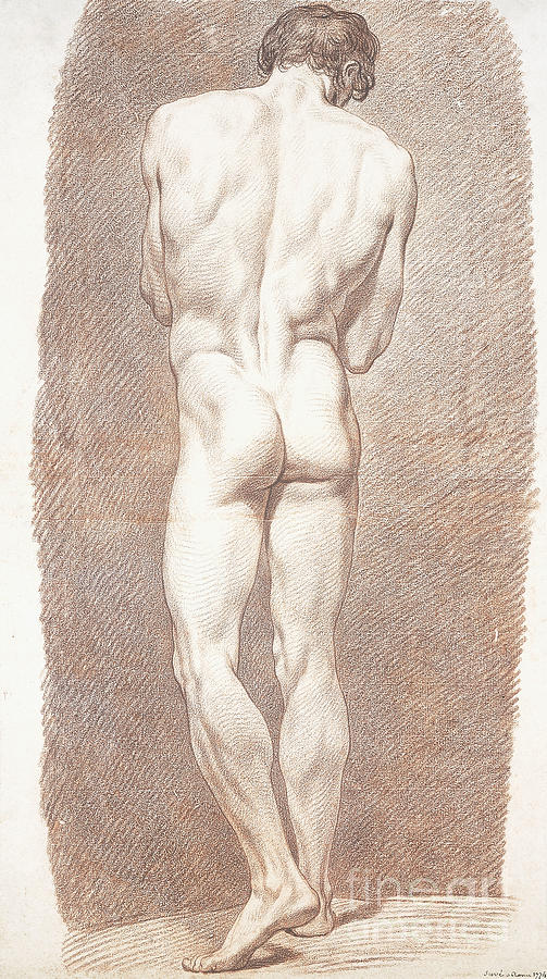 Study Of A Male Nude Seen From Behind 1774 Drawing By Joseph Benoit