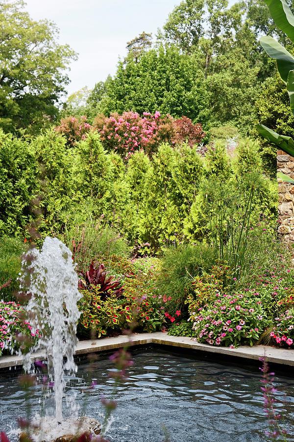 Summer Fountain Scene Photograph By Sally Weigand Pixels