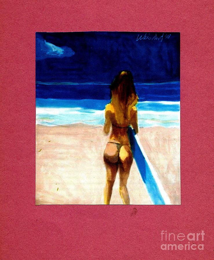 Surfer Girl Painting By Harry WEISBURD