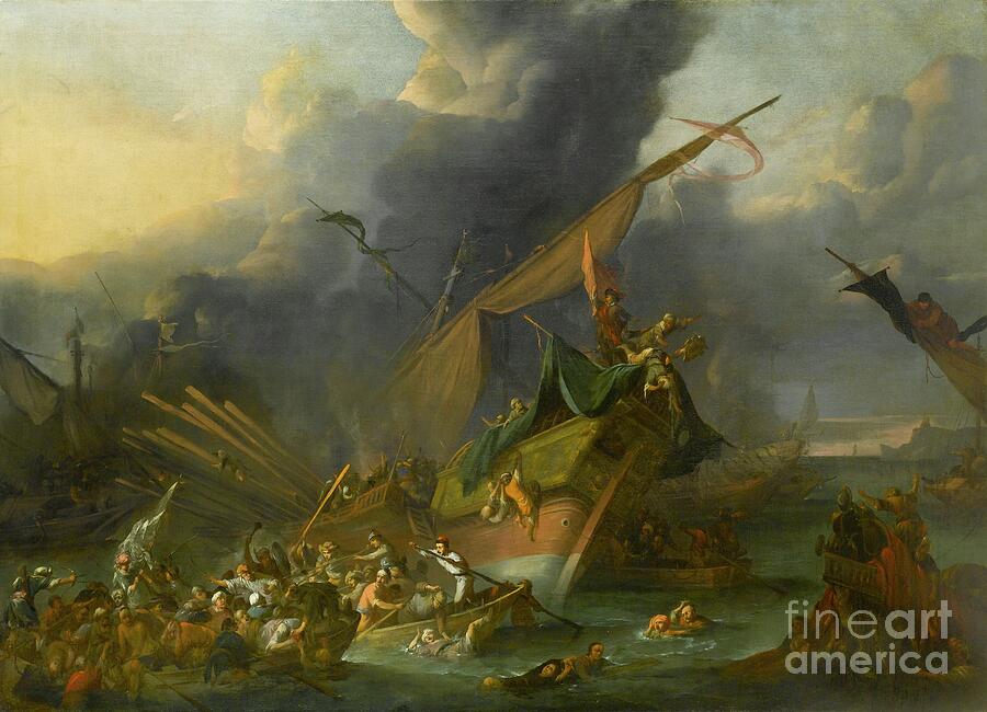 The Battle Of Lepanto Painting By Johannes Lingelbach Fine Art America