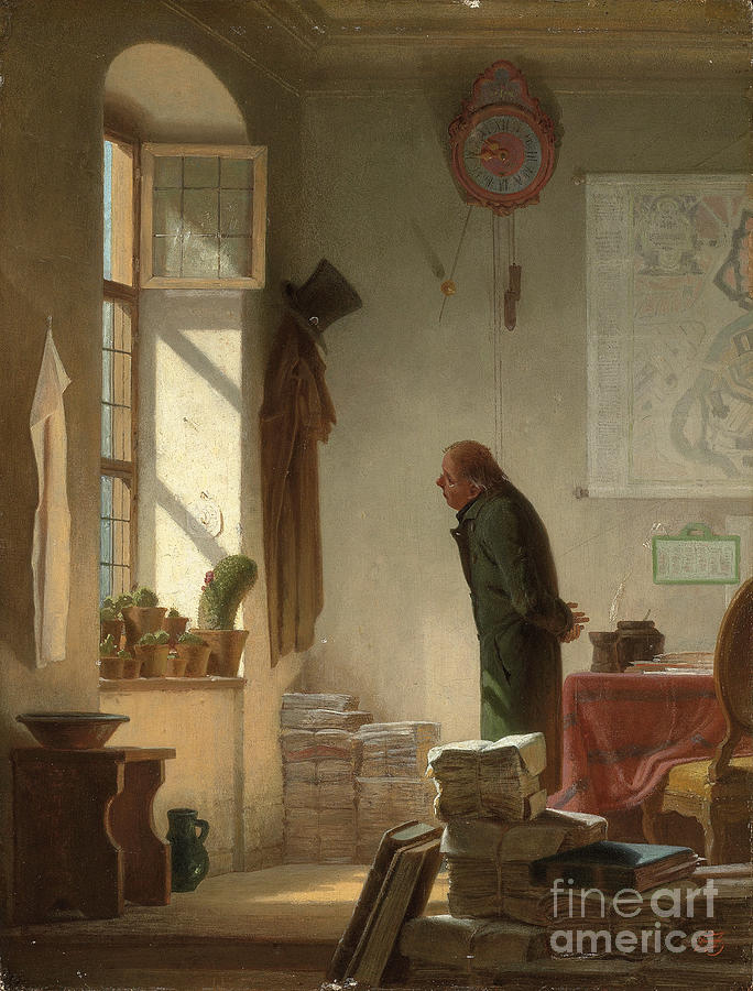 The Cactus Lover Der Kaktusliebhaber C 1860 Painting By Carl Spitzweg