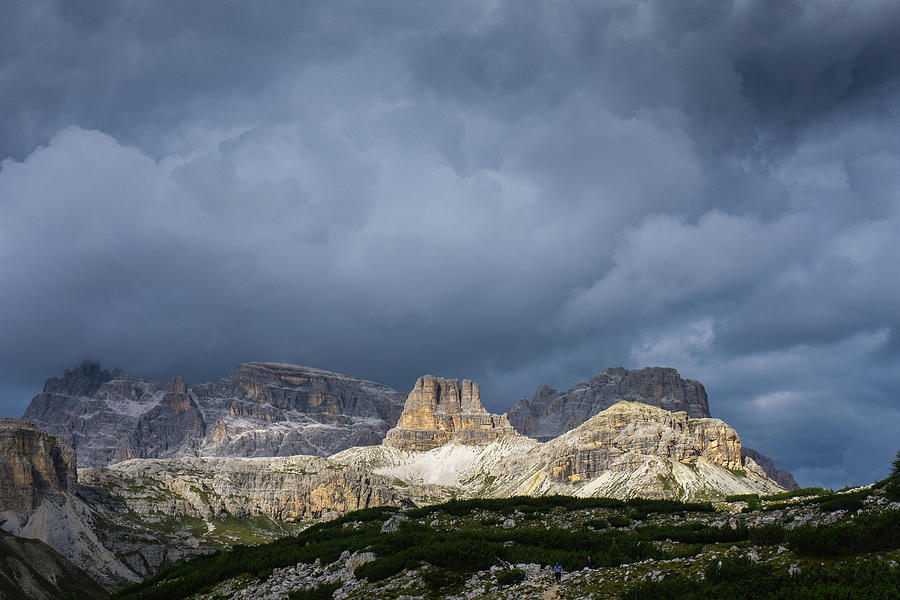 The Mountain Peaks Croda Dei Rondoi And Torre Dei Scarper Dolomites