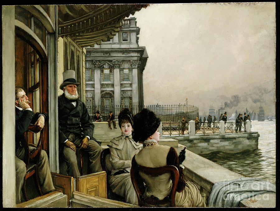 The Terrace Of The Trafalgar Tavern Greenwich C Painting By