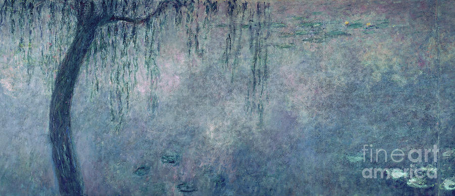 Waterlilies Two Weeping Willows Left Section C 1915 26 Painting By