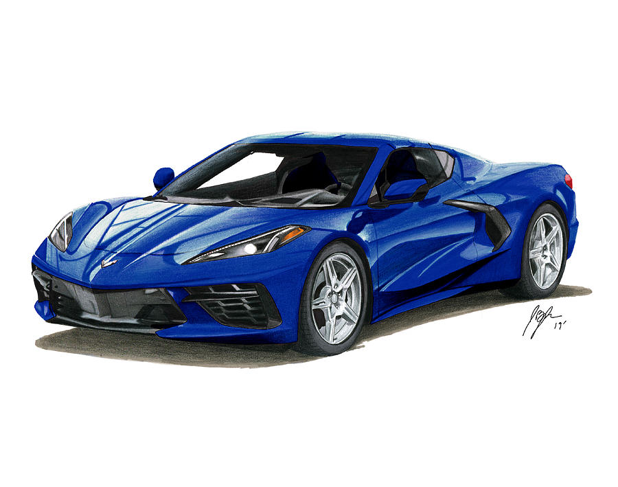 2020 Chevrolet Corvette 1 Drawing By Jason Bylsma Fine Art America