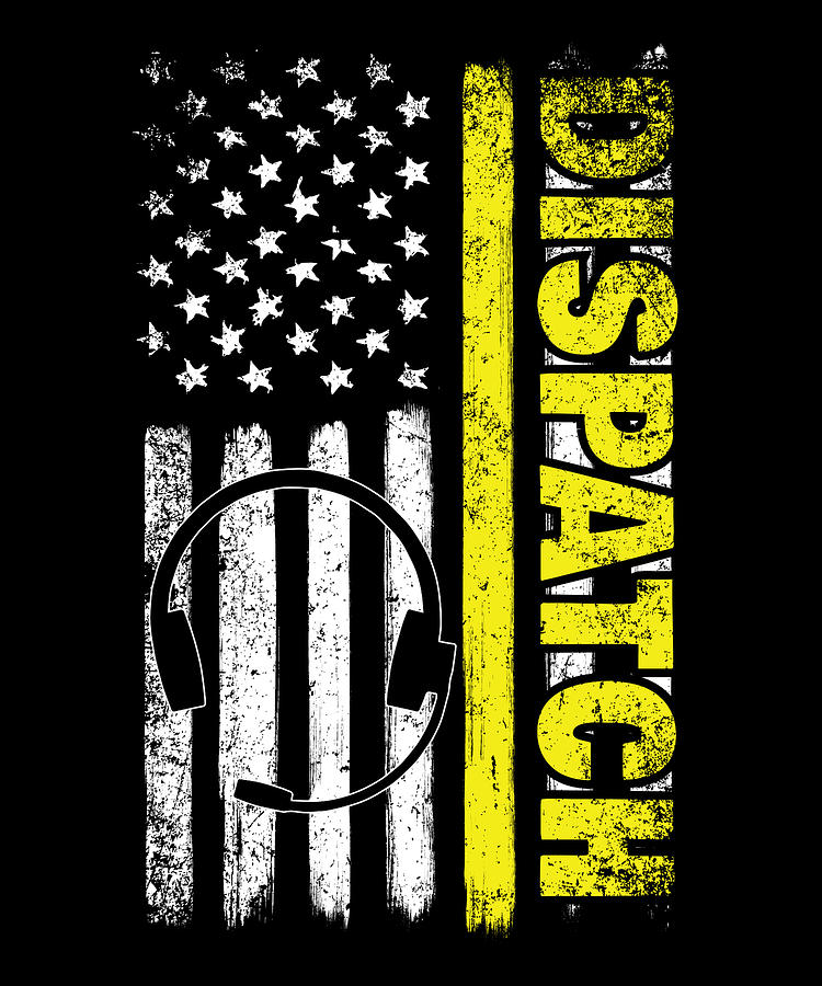 911 Dispatcher American Flag USA Digital Art By Michael S