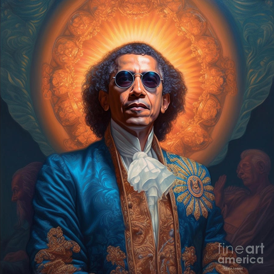 Barack Obama Rembrandt Peale As The Model By Asar Studios Painting By